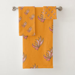 Root-Pflanze in Orange Badhandtuch Set
