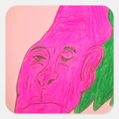 Root Vegetable Character Art Square Stickers (Vorderseite)