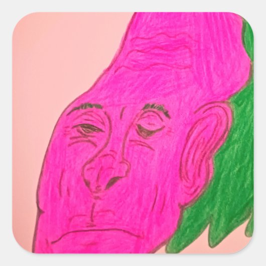 Root Vegetable Character Art Square Stickers (Vorderseite)