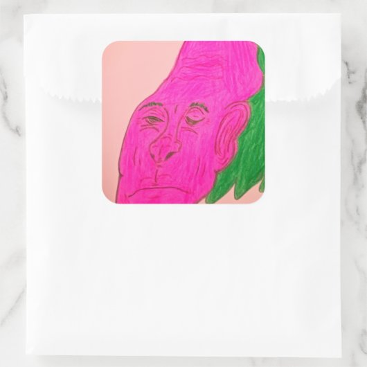 Root Vegetable Character Art Square Stickers (Tasche)