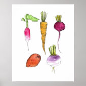 Root Vegetables Aquarell Küche Poster (Vorne)