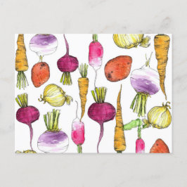 Root Vegetables Gartenkarotten Kartoffeln Postkarte