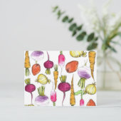 Root Vegetables Gartenkarotten Kartoffeln Postkarte (Stehend Vorderseite)