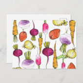 Root Vegetables Gartenkarotten Kartoffeln Postkarte (Vorne/Hinten)