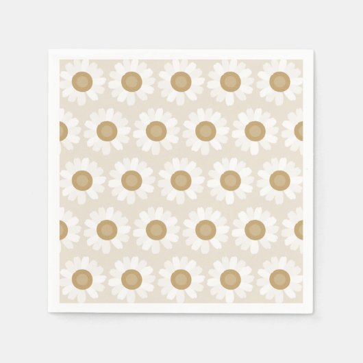 Rooted & Blooming – Beige Chamomile Serviette (Vorderseite)