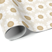 Rooted & Blooming – Beige Kamille Geschenkpapier (Rolleneckpunkt)
