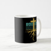 Rooted gebucht in Christ Kaffeetasse (VorderseiteRechts)