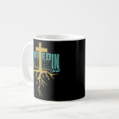 Rooted gebucht in Christ Kaffeetasse (Vorderseite Links)