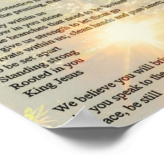 Rooted - Gedicht des Gebets Poster (Ecke)