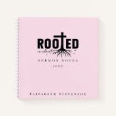 Rooted in Christ Blush Pink Sermon Bemerkungen Notizblock (Vorderseite)