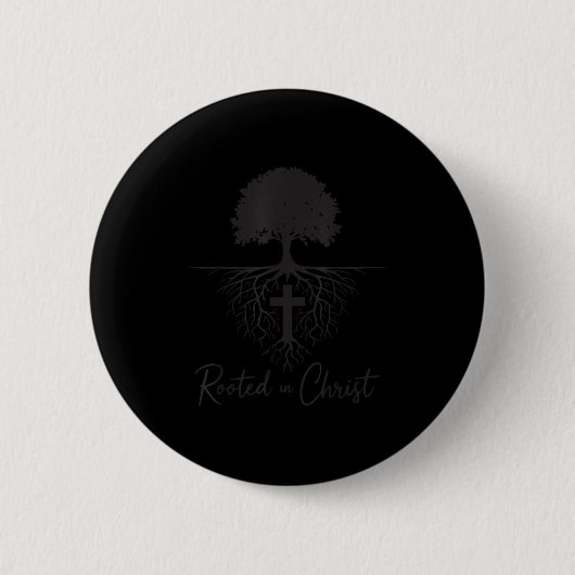 Rooted In Christ Christian Kids Mens God Son Broth Button (Vorderseite)