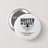 Rooted In Christ Christian Nge Bible Verse Colossi Button (Vorne & Hinten)