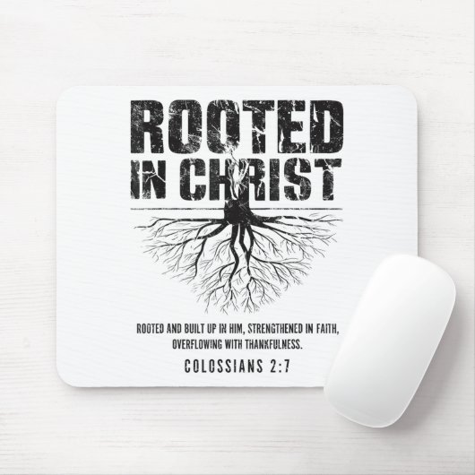 Rooted In Christ Christian Nge Bible Verse Colossi Mousepad (Mit Mouse)