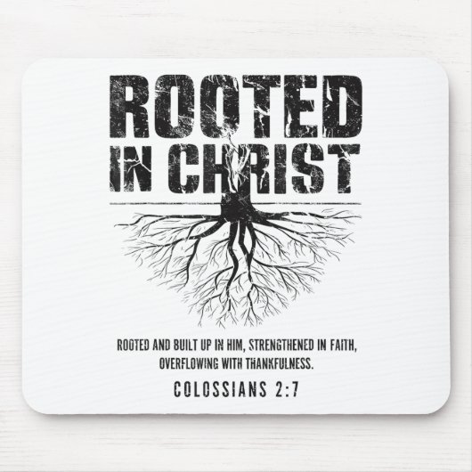 Rooted In Christ Christian Nge Bible Verse Colossi Mousepad (Vorne)