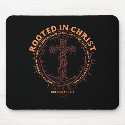 Rooted In Christ Christian Religious God Men Women Mousepad (Vorne)