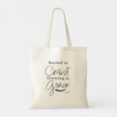 Rooted in Christ Growing in Grace Holiday Tote Bag Tragetasche (Rückseite)