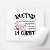 Rooted In Christ Preppy Floral Jesus Christian Fai Mousepad (Mit Mouse)
