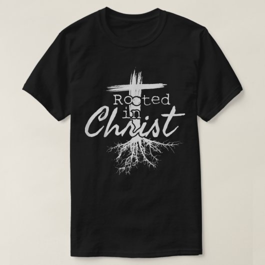 Rooted in Christ, Religious Christian Jesus T-Shir T-Shirt (Design vorne)
