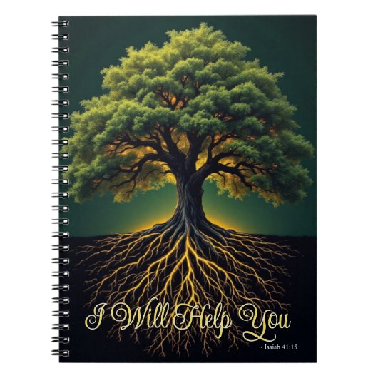 Rooted in Faith Growth Journal - Oak Tree Art Notizblock (Vorderseite)