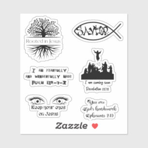 Rooted in Jesus christliche schwarze Aufkleberpack Aufkleber