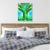 Rooted in Liebe Tree Christlich Art Neon Green Gol Leinwanddruck (Insitu (Schlafzimmer))