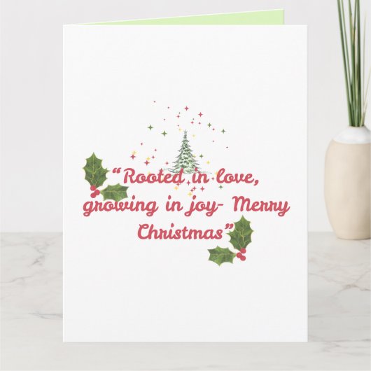 Rooted in Love, Growing in Joy—Botanical Christmas Karte (Vorderseite)