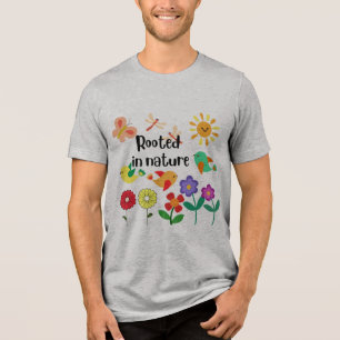 "Rooted in Nature" Öko Inspiriert Grafik Tri-Blend Shirt