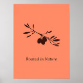 Rooted in Nature - Olive Branch Line Art Poster (Vorne)