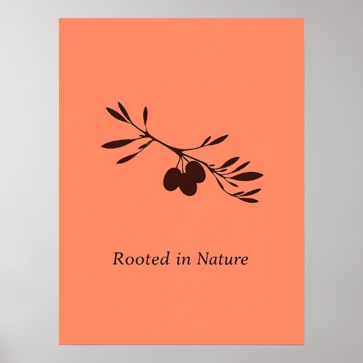 Rooted in Nature - Olive Branch Line Art Poster (Vorne)