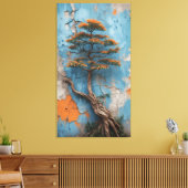 Rooted in Ruin: A Bonsai of Resilience Against Tim Leinwanddruck (Insitu (Wohnzimmer))