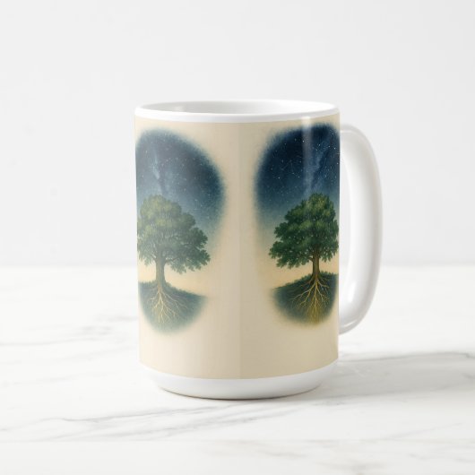Rooted & Rising Family Tree Constellation Kaffeetasse (VorderseiteRechts)