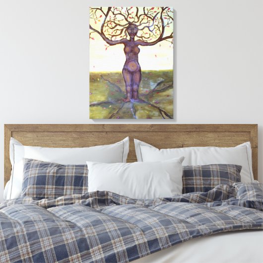 "Rooted Tree Goddess Art" Leinwanddruck (Insitu (Schlafzimmer))