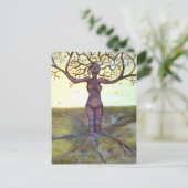 "Rooted Tree Goddess Art" Postkarte (Stehend Vorderseite)