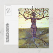 "Rooted Tree Goddess Art" Postkarte (Vorne/Hinten)