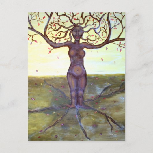 "Rooted Tree Goddess Art" Postkarte (Vorderseite)