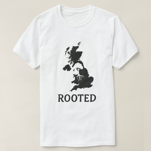Rooted UK Map Tree Graphic T - Shirt (Design vorne)