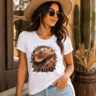 Rooted Vintage Western Cowboy Hat Floral Boho Große Größe T-Shirt