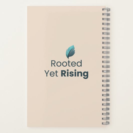 Rooted Yet Rising Minimal Motivational Notebook Notizblock (Rückseite)