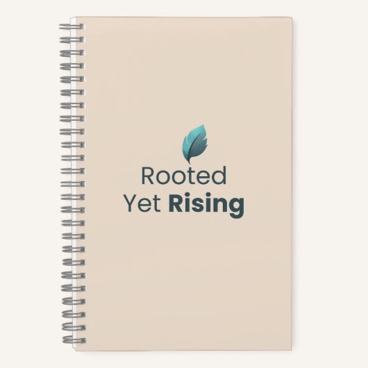 Rooted Yet Rising Minimal Motivational Notebook Notizblock (Vorderseite)