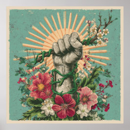 Rooter Widerstand - Solarpunk Protest Poster