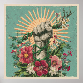 Rooter Widerstand - Solarpunk Protest Poster