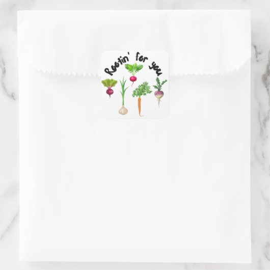 Rootin' für Sie Quadratischer Aufkleber (Tasche)