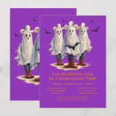 Rootin’ Tootin’ Cowboy Ghosts Western Halloween Einladung (Vorne/Hinten)