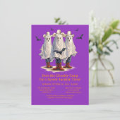 Rootin’ Tootin’ Cowboy Ghosts Western Halloween Einladung (Stehend Vorderseite)