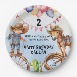 Rootin' Tootin' Good Time Birthday Paper Plates Pappteller