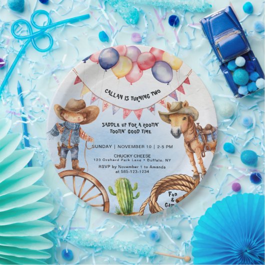 Rootin' Tootin' Good Time Birthday Pappteller (Party)