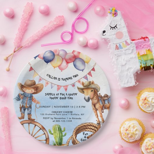 Rootin' Tootin' Good Time Birthday Pappteller (Party)