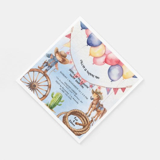 Rootin' Tootin' Good Time Birthday Serviette (Ecke)