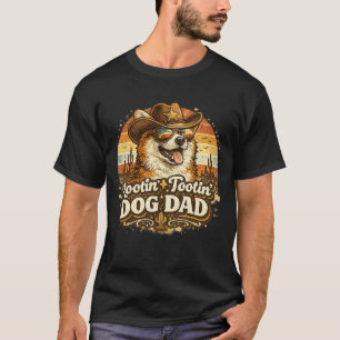 Rootin Tootin Hund Papa Cowboy T-Shirt Lustiges Ge