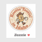 Rootin’ Tootin’ Idaho_ Potato Cowboy Artwork Aufkleber (Blatt)